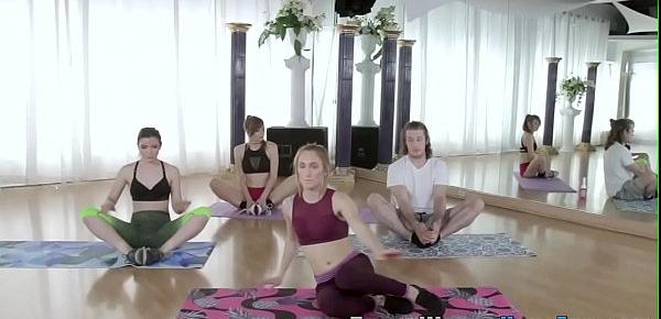  Yoga teen amateurs suck cock and get plowed